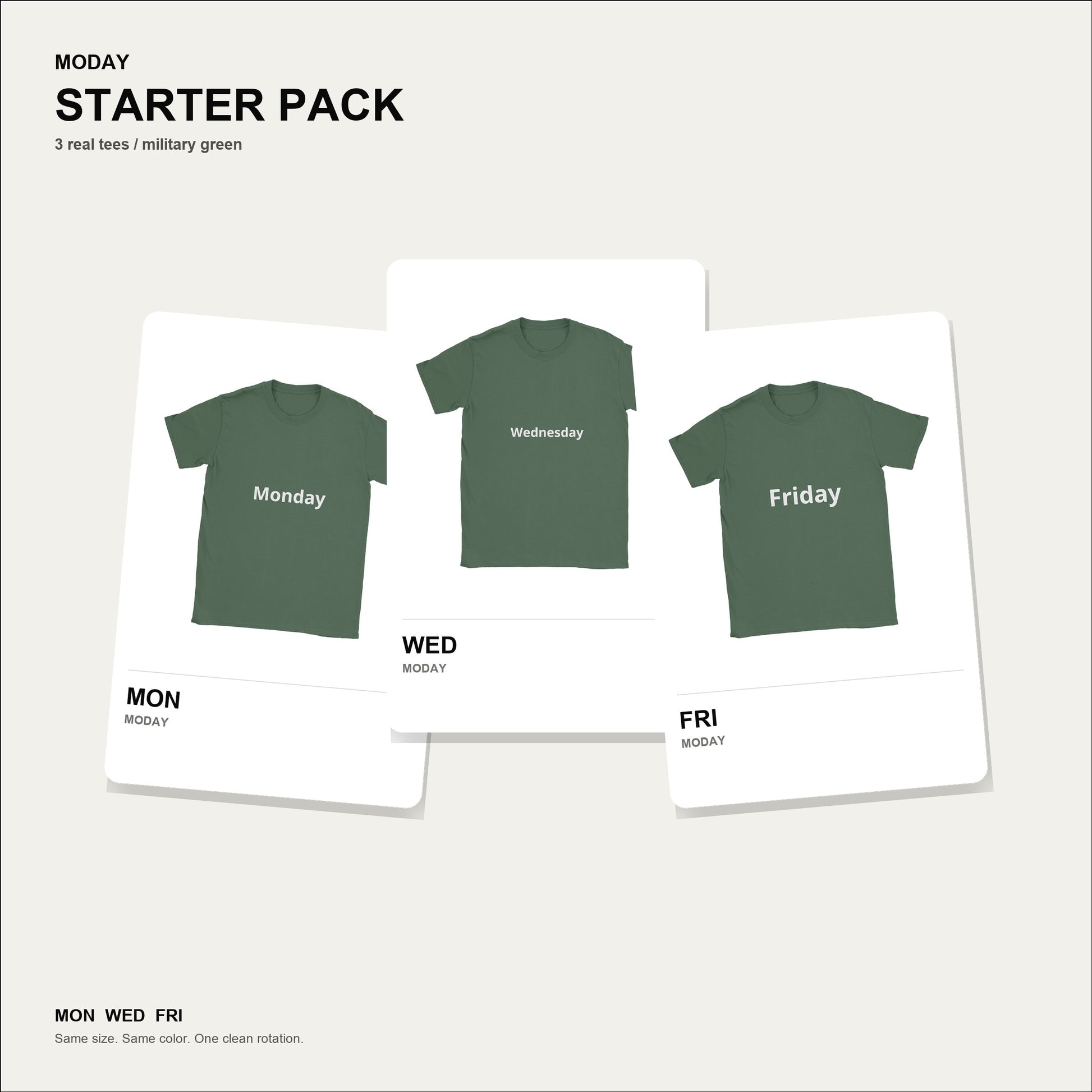 moday-starter-pack-en-notosans_latin bundle hero ミリタリーグリーン
