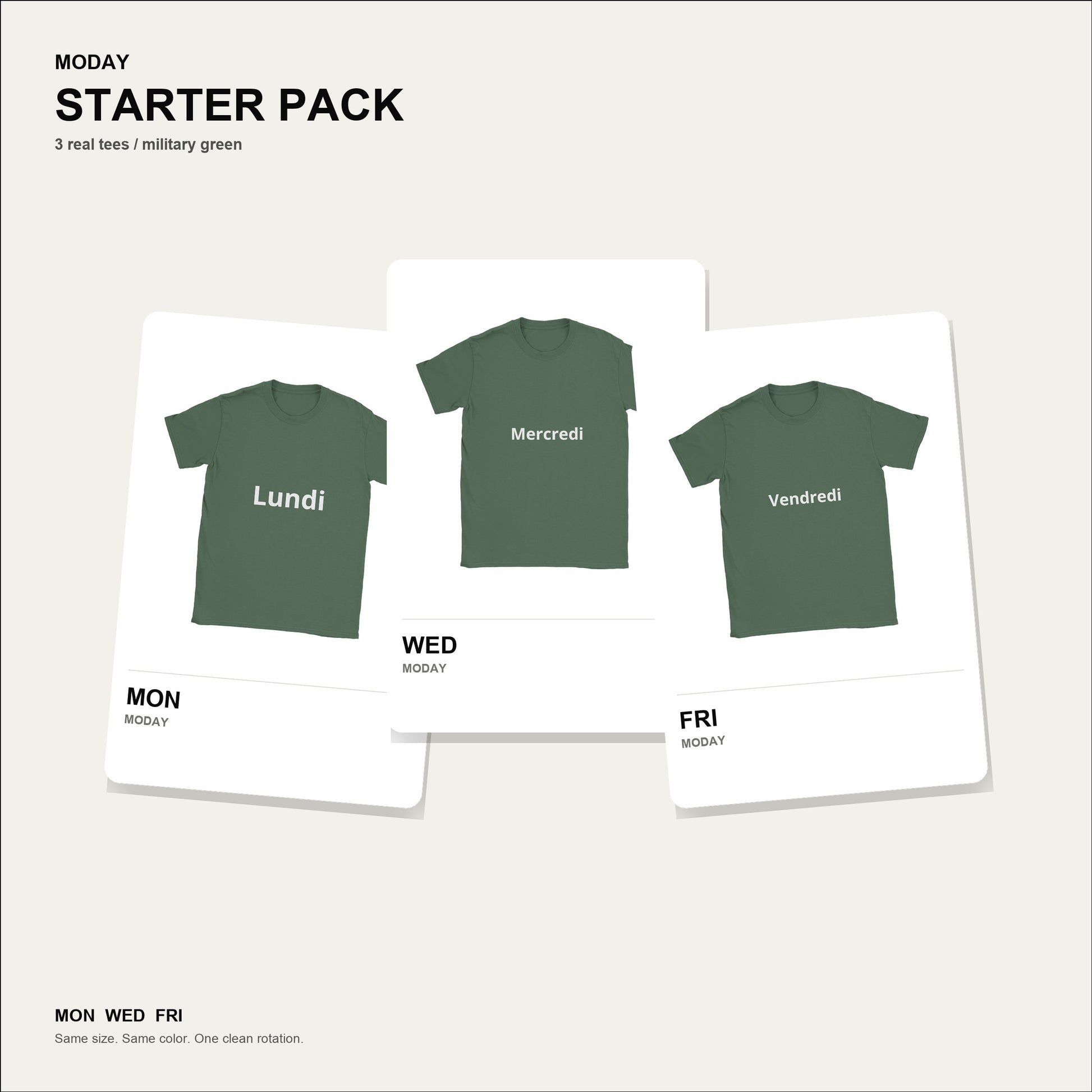 moday-starter-pack-fr-notosans_latin bundle hero ミリタリーグリーン