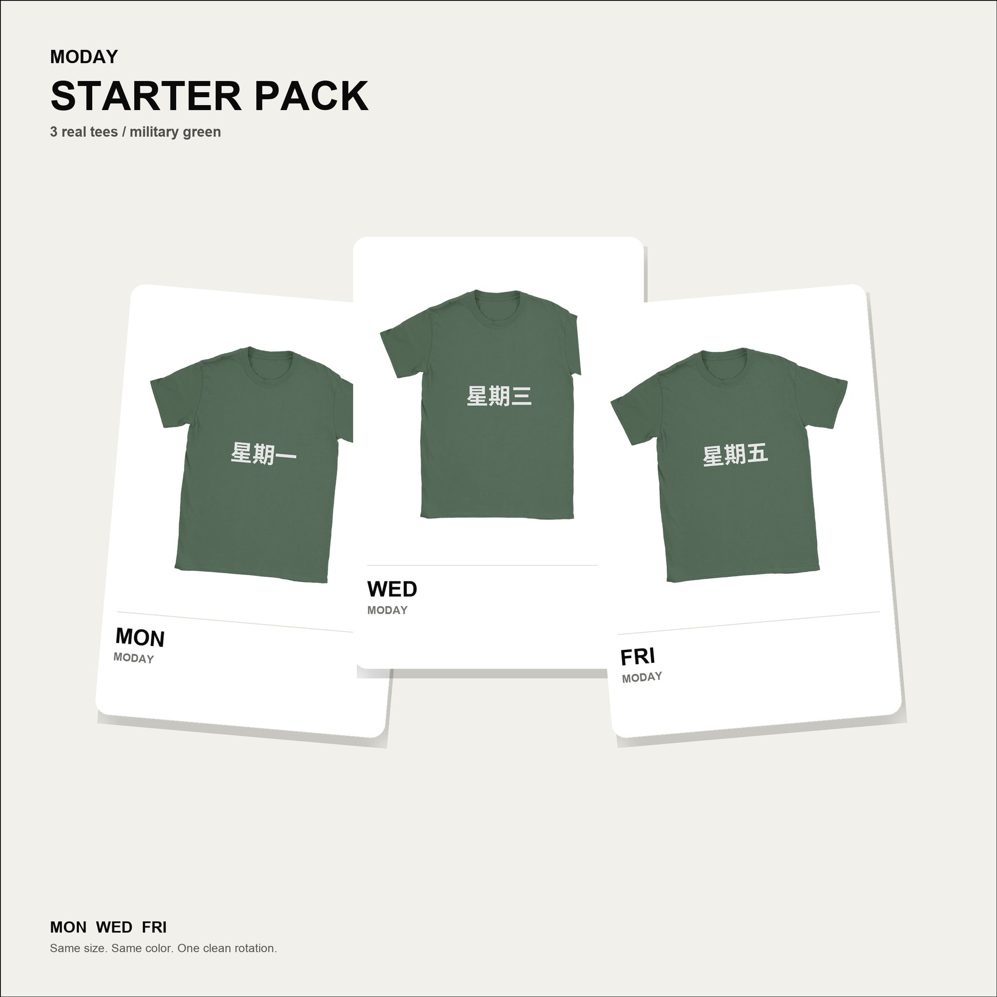 moday-starter-pack-zh-notosans_sc bundle hero ミリタリーグリーン