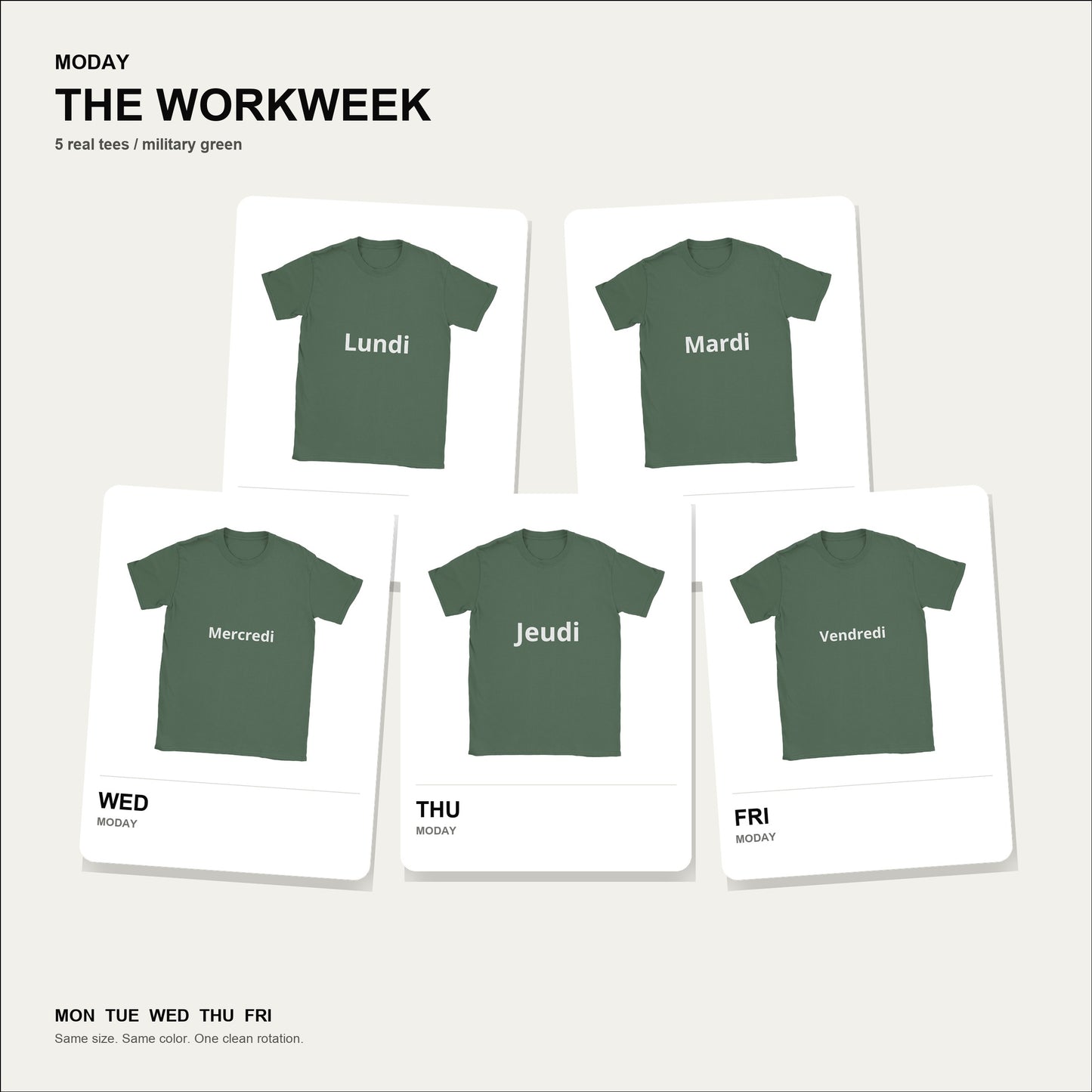 moday-the-workweek-fr-notosans_latin bundle hero ミリタリーグリーン