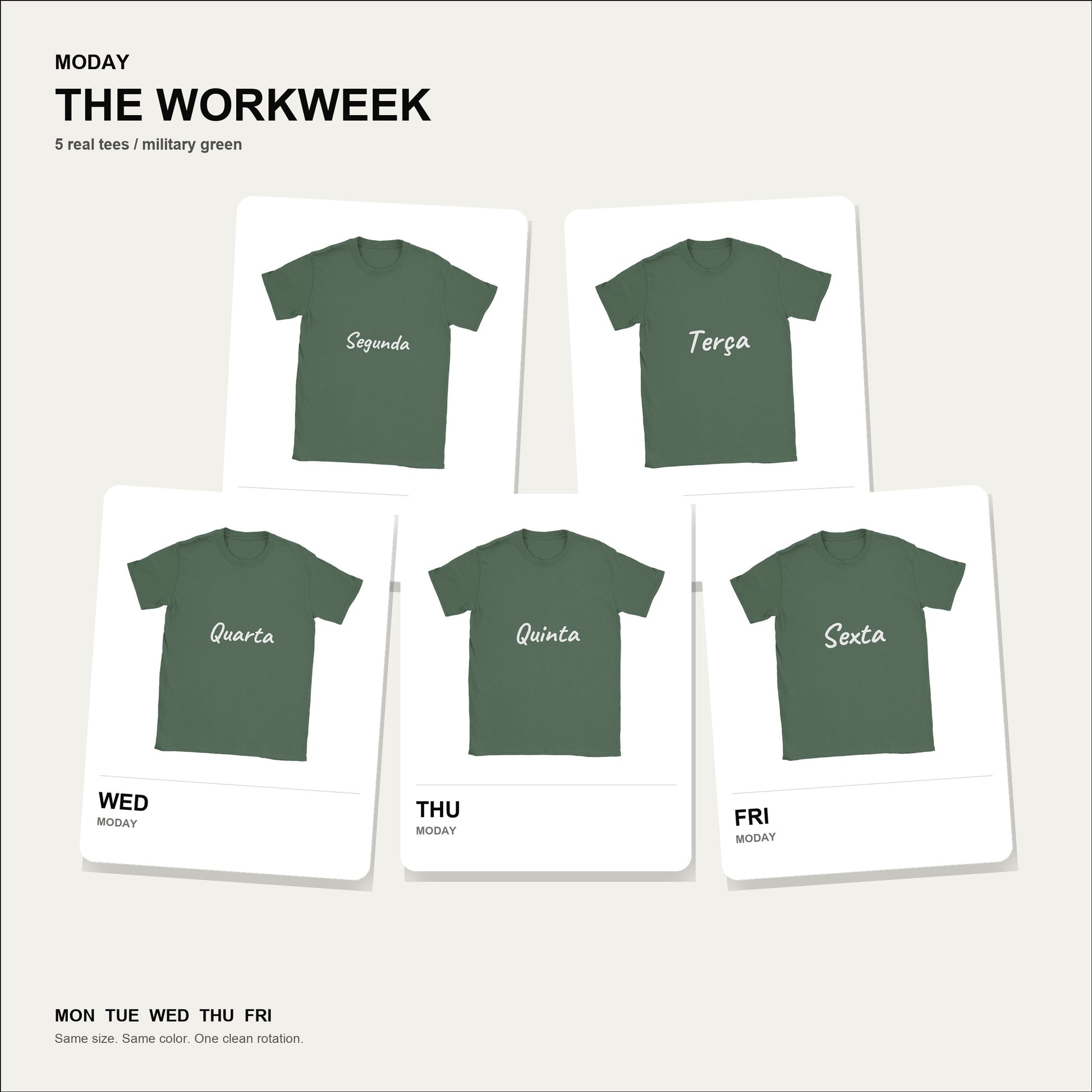 moday-the-workweek-pt-caveat bundle hero ミリタリーグリーン